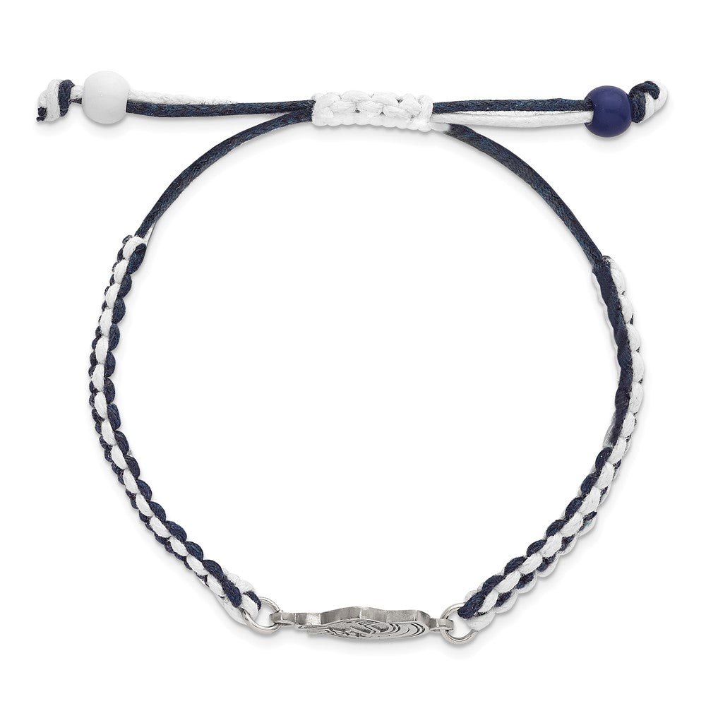 LogoArt Stainless Steel NHL Vancouver Canucks Adjustable Cord Bracelet
