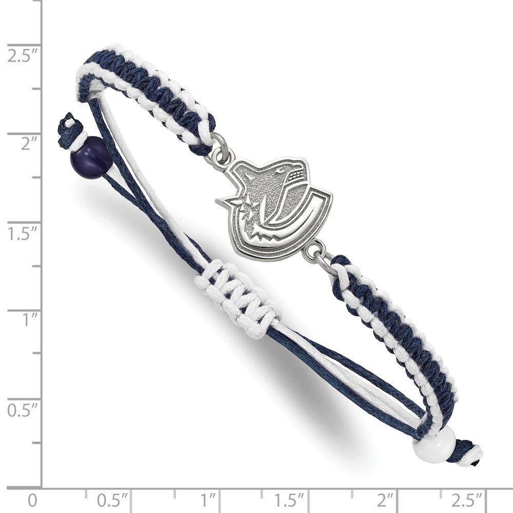 LogoArt Stainless Steel NHL Vancouver Canucks Adjustable Cord Bracelet