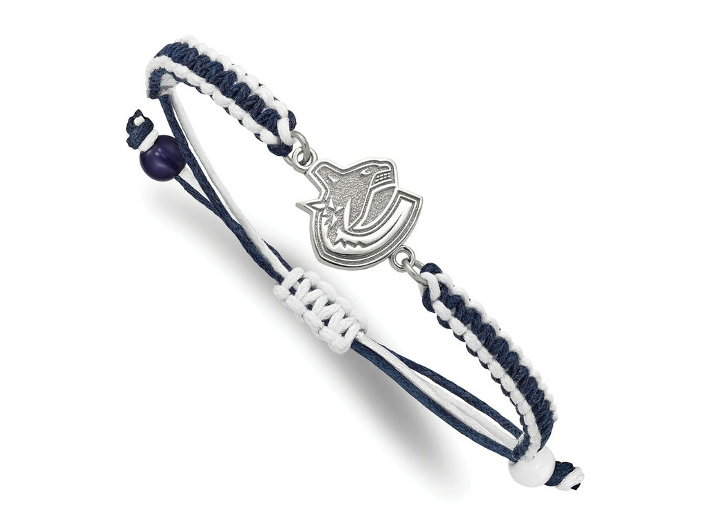 LogoArt Stainless Steel NHL Vancouver Canucks Adjustable Cord Bracelet