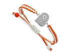 LogoArt Stainless Steel NHL Philadelphia Flyers Adjustable Cord Bracelet