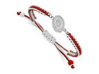 LogoArt Stainless Steel NHL Carolina Hurricanes Adjustable Cord Bracelet