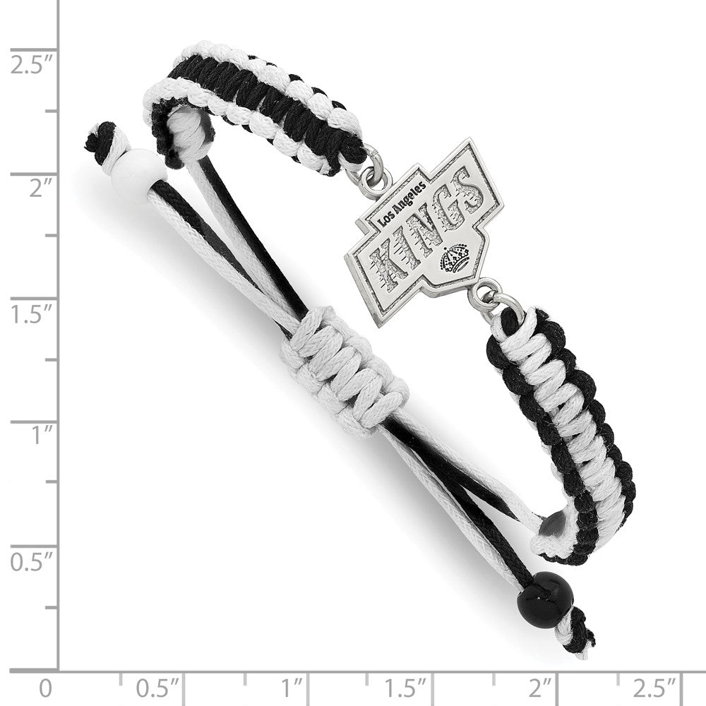 LogoArt Stainless Steel NHL LA Kings Adjustable Cord Bracelet