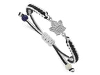 LogoArt Stainless Steel NHL Toronto Maple Leafs Adjustable Cord Bracelet