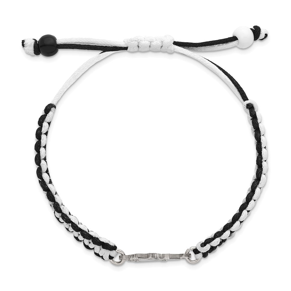 LogoArt Stainless Steel NHL Pittsburgh Penguins Adjustable Cord Bracelet