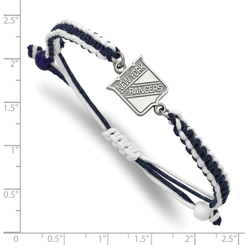 LogoArt Stainless Steel NHL NY Rangers Adjustable Cord Bracelet