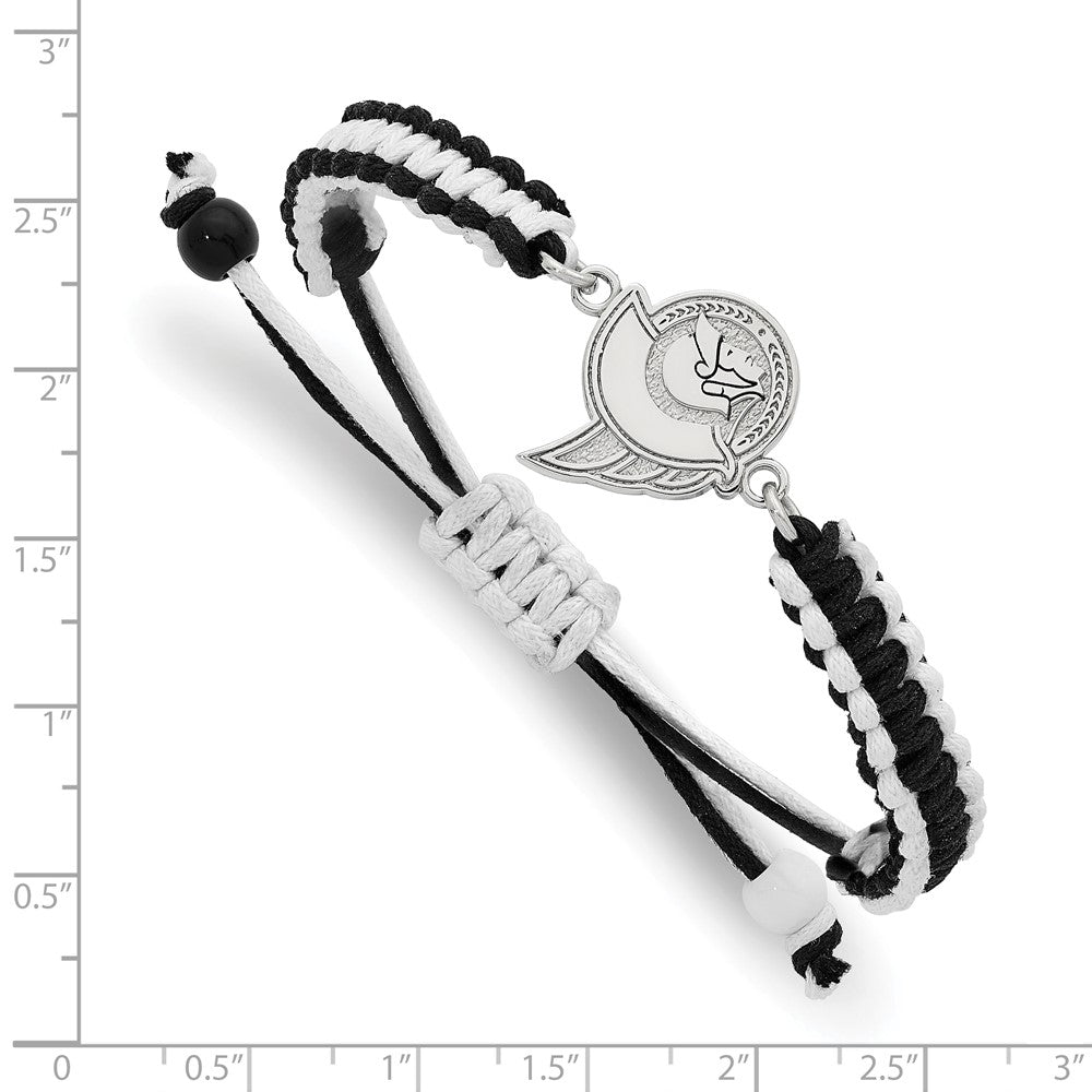 LogoArt Stainless Steel NHL Ottawa Senators Adjustable Cord Bracelet