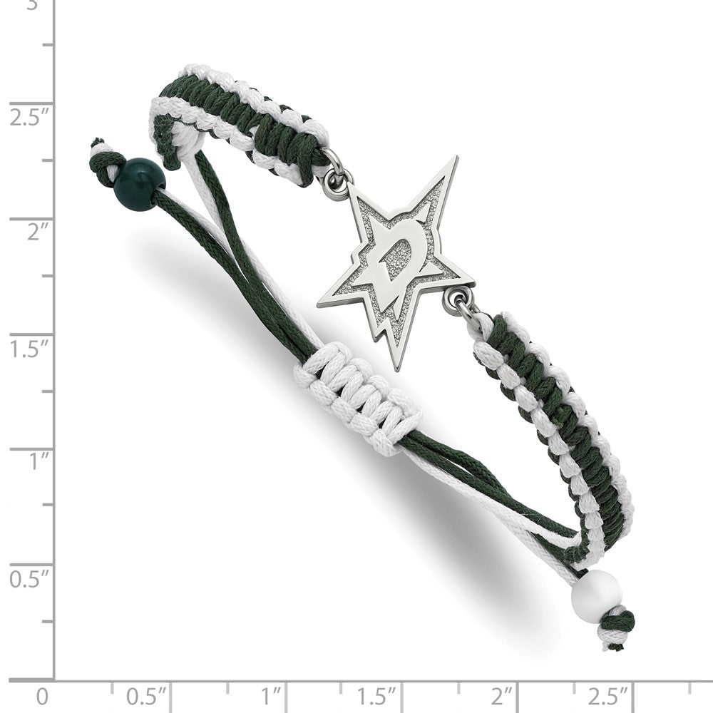 LogoArt Stainless Steel NHL Dallas Stars Adjustable Cord Bracelet