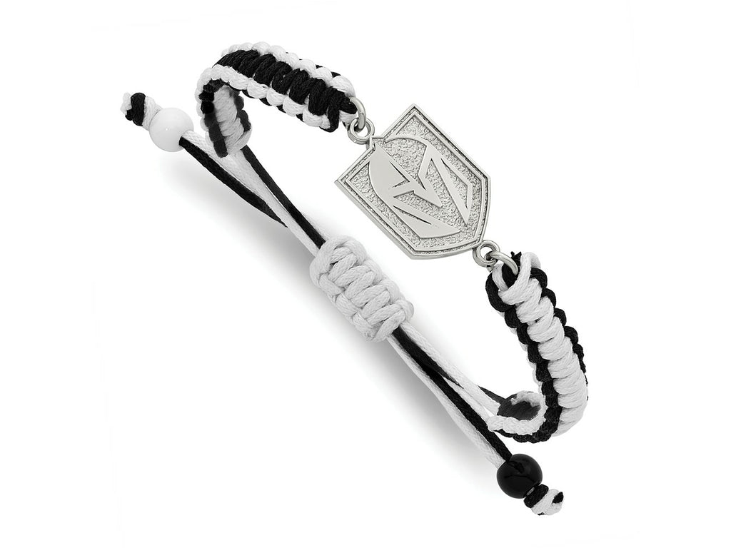 LogoArt Stainless Steel NHL Vegas en Knights Adjustable Cord Bracelet