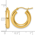 FJC Finejewelers 14 kt Yellow Gold Hoop Polished x 20mm Lightweight Tube Earrings 20 mm x 4 mm