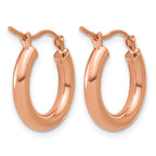 FJC Finejewelers 14 kt Rose Gold Polished x 17mm Lightweight Tube Hoop Earrings 17 mm x 3 mm