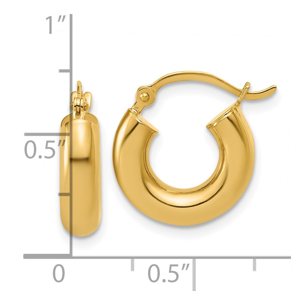 FJC Finejewelers 14 kt Yellow Gold Polished x 15mm Tube Hoop Earrings 15 mm x 4 mm