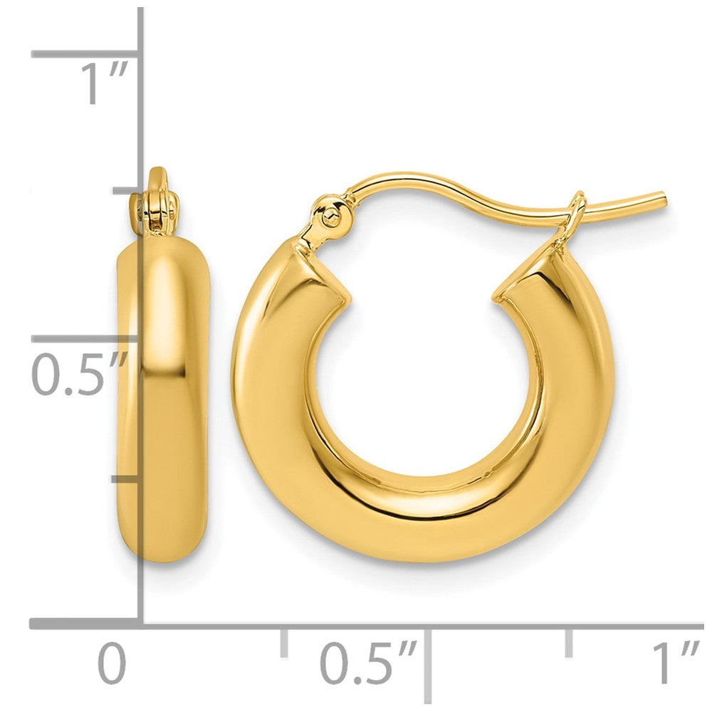 FJC Finejewelers 14 kt Yellow Gold Hoop Polished x 17mm Lightweight Tube Earrings 17 mm x 4 mm