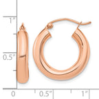 FJC Finejewelers 14 kt Rose Gold Polished x 20mm Tube Hoop Earrings 20 mm x 4 mm