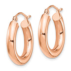 FJC Finejewelers 14 kt Rose Gold Polished x 20mm Tube Hoop Earrings 20 mm x 4 mm