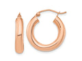 FJC Finejewelers 14 kt Rose Gold Polished x 20mm Tube Hoop Earrings 20 mm x 4 mm