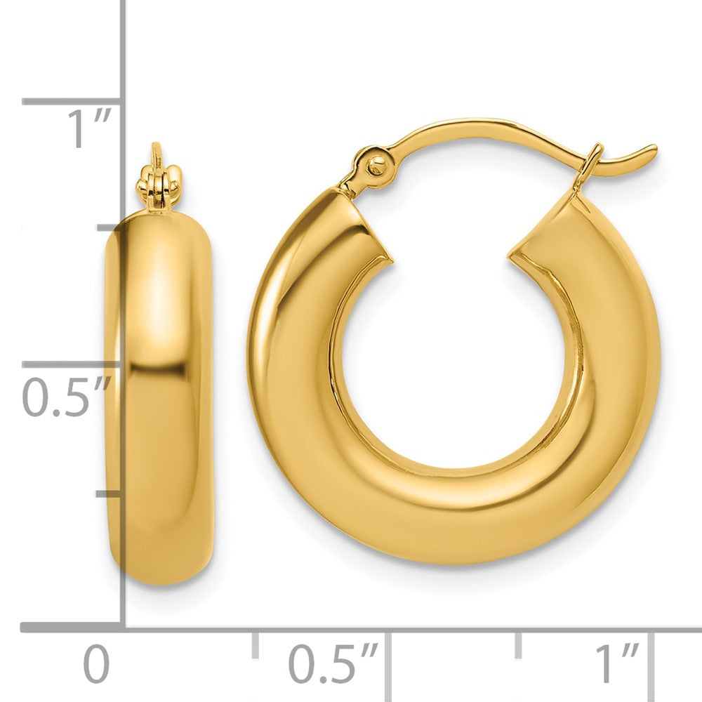 FJC Finejewelers 14 kt Yellow Gold Polished x 20mm Tube Hoop Earrings 20 mm x 5 mm