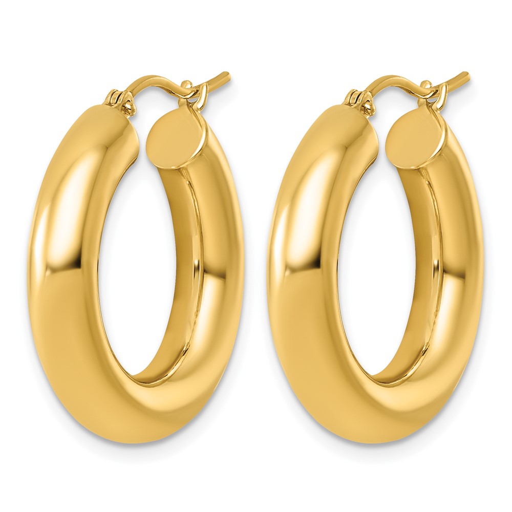 FJC Finejewelers 14 kt Yellow Gold Polished x 2 Tube Hoop Earrings 25 x 5 mm