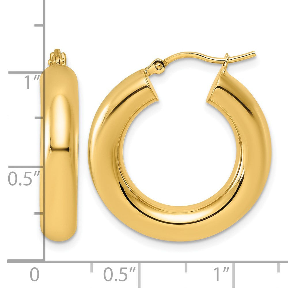FJC Finejewelers 14 kt Yellow Gold Polished x 2 Tube Hoop Earrings 25 x 5 mm