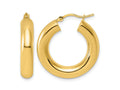 FJC Finejewelers 14 kt Yellow Gold Polished x 2 Tube Hoop Earrings 25 x 5 mm