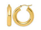FJC Finejewelers 14 kt Yellow Gold Polished x 2 Tube Hoop Earrings 25 x 5 mm