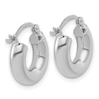 FJC Finejewelers 14 kt White Gold Polished x 15mm Tube Hoop Earrings 15 mm x 4 mm