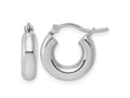 FJC Finejewelers 14 kt White Gold Polished x 15mm Tube Hoop Earrings 15 mm x 4 mm