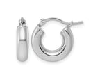 FJC Finejewelers 14 kt White Gold Polished x 15mm Tube Hoop Earrings 15 mm x 4 mm