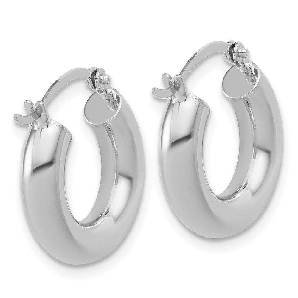 FJC Finejewelers 14 kt White Gold Polished x 17mm Tube Hoop Earrings 17 mm x 4 mm