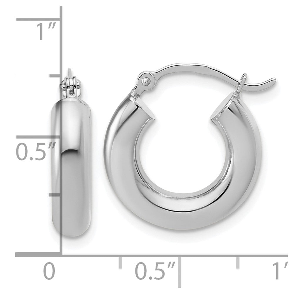 FJC Finejewelers 14 kt White Gold Polished x 17mm Tube Hoop Earrings 17 mm x 4 mm