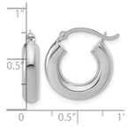 FJC Finejewelers 14 kt White Gold Hoop Polished x 17mm Lightweight Tube Earrings 17 mm x 4 mm