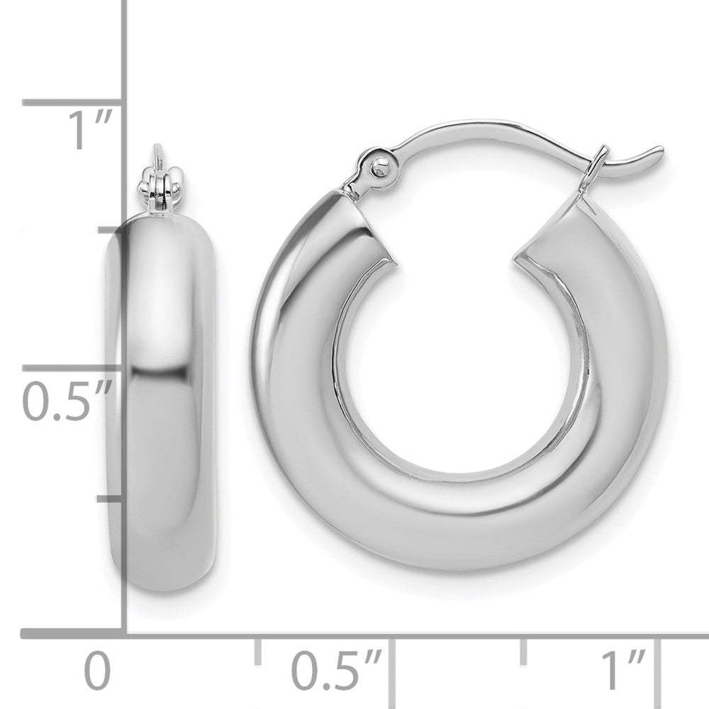 FJC Finejewelers 14 kt White Gold Polished x 20mm Tube Hoop Earrings 20 mm x 5 mm