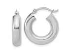 FJC Finejewelers 14 kt White Gold Polished x 20mm Tube Hoop Earrings 20 mm x 5 mm