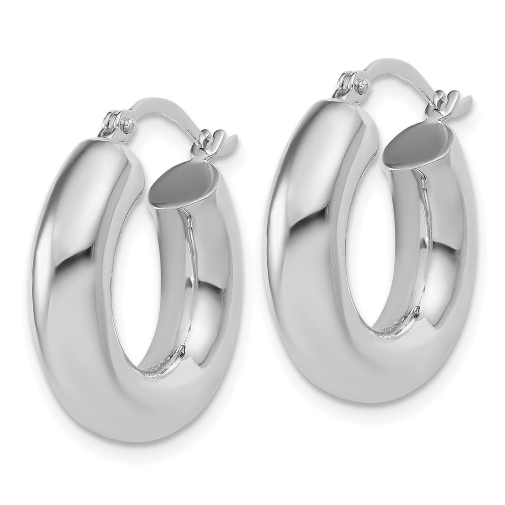 FJC Finejewelers 14 kt White Gold Polished x 20mm Lightweight Hoop Earrings 20 mm x 5 mm