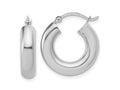 FJC Finejewelers 14 kt White Gold Polished x 20mm Lightweight Hoop Earrings 20 mm x 5 mm