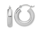 FJC Finejewelers 14 kt White Gold Polished x 20mm Lightweight Hoop Earrings 20 mm x 5 mm