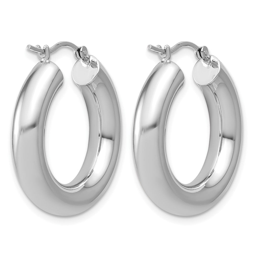 FJC Finejewelers 14 kt White Gold Polished x 2 Tube Hoop Earrings 25 x 5 mm