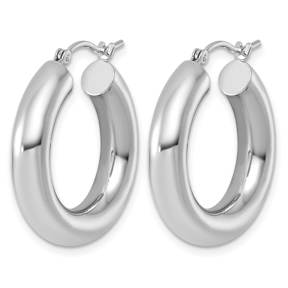 FJC Finejewelers 14 kt White Gold Polished x 2 Tube Hoop Earrings 25 x 5 mm