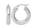 FJC Finejewelers 14 kt White Gold Polished x 2 Tube Hoop Earrings 25 x 5 mm