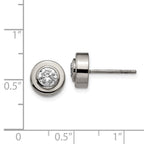FJC Finejewelers Titanium Stud Titanium Polished CZ Post Earrings 8 x 8 mm