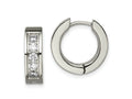 FJC Finejewelers Titanium Titanium Polished CZ 5mm Hinged Hoop Earrings 14 mm x 15 mm