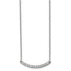 FJC Finejewelers Titanium Titanium Polished with CZ Bar Necklace 20.5 Inches x 3.2 mm
