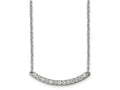 FJC Finejewelers Titanium Titanium Polished with CZ Bar Necklace 20.5 Inches x 3.2 mm