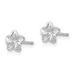 FJC Finejewelers 14 kt White Gold Button Plumeria Flower Post Earrings 5 mm x 5 mm