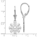 FJC Finejewelers 14 kt White Gold Dangle Snowflake Leverback Earrings 13 mm x 13 mm