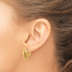 FJC Finejewelers 14 kt Yellow Gold Polished and Brushed Square Tube Double Hoop Earrings 18 x 16 mm