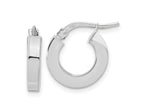 FJC Finejewelers 14 kt White Gold Hoops Polished 3mm Square Tube Hoop Earrings 15 mm x 14 mm
