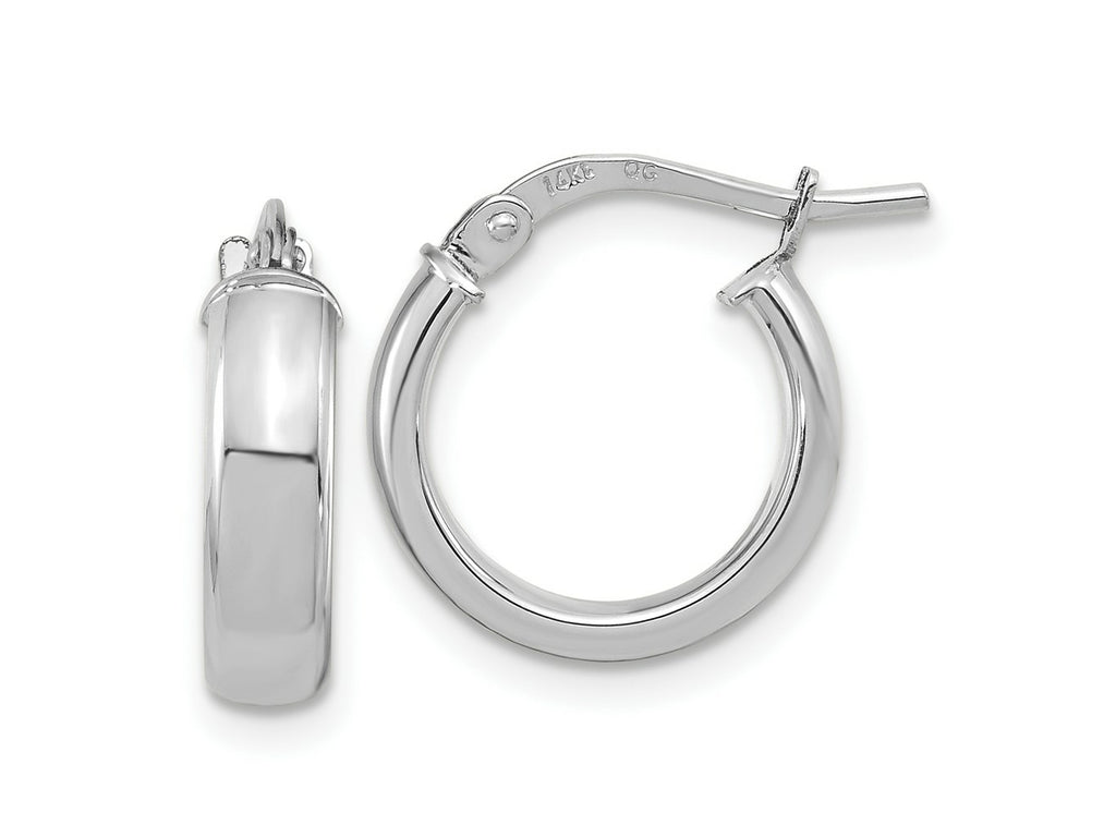 FJC Finejewelers 14 kt White Gold Hoops Polished 2.9mm Hoop Earrings