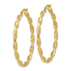 FJC Finejewelers 14 kt Yellow Gold Polished and Textured Twisted Hoop Earrings 42 mm