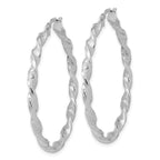 FJC Finejewelers 14 kt White Gold Hoops Polished and Textured Twisted Hoop Earrings 42.5 mm