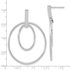 FJC Finejewelers 14 kt White Gold Drop and Dangle Polished Post Dangle Earrings 50 mm x 35 mm